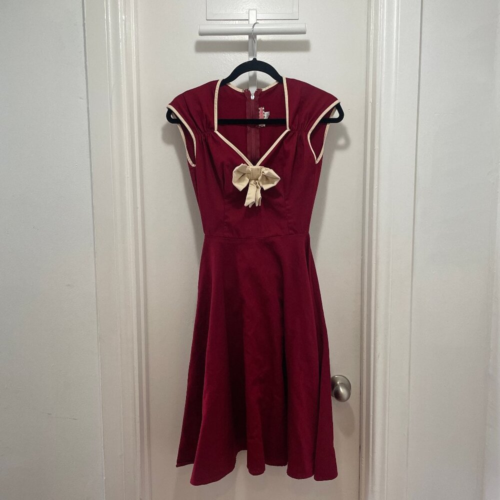 Pinup Couture 50’s Retro Scarlet cotton swing dress Sz XS